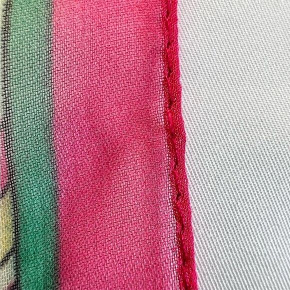 Tickled Pink Silk Oblong Pink Scarf Geometric Print 
New With Tag - Picture 6 of 8